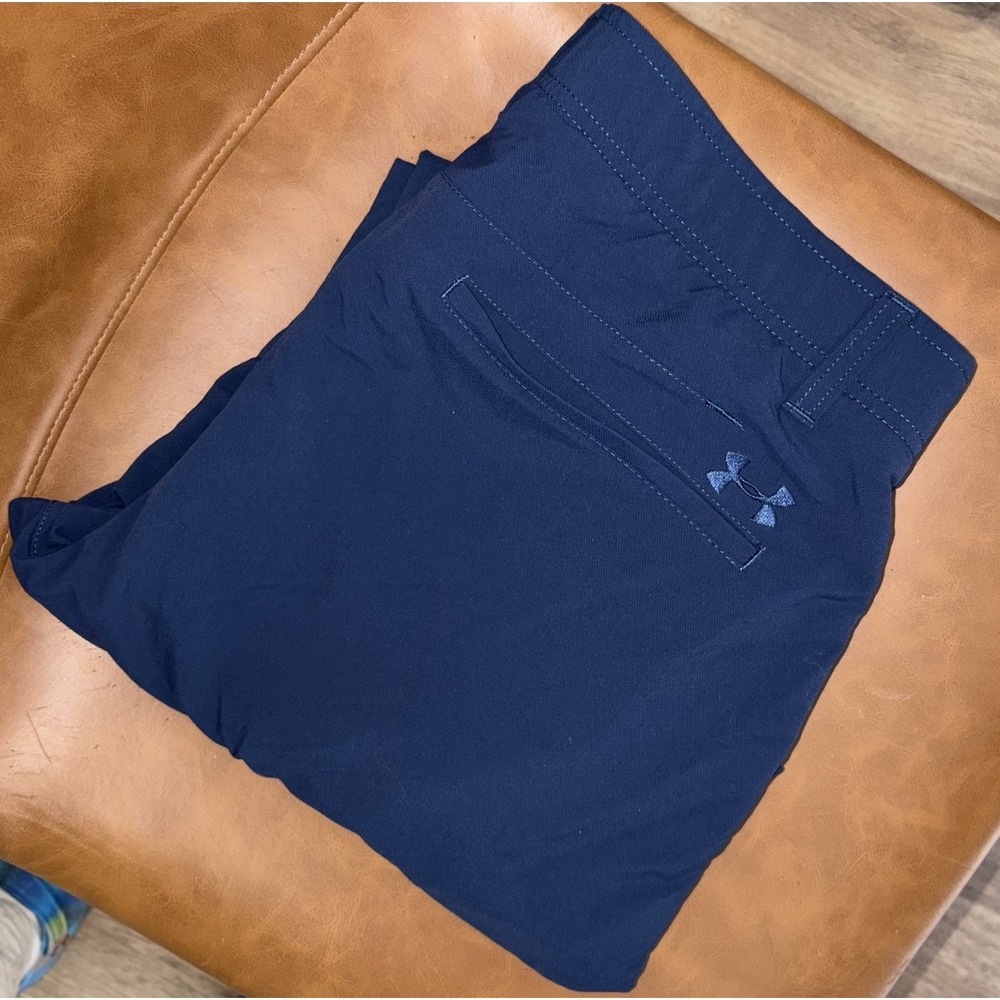 Under Armour Mens Golf Pants Navy Blue 36x32 Stretch Waistband